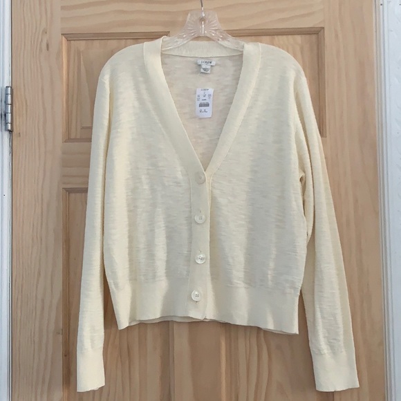 J Crew Slub Cotton Cardigan Sweater Nwt 